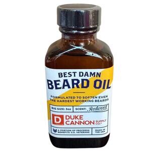 Duke Cannon Supply Co. Best Damn Redwood Beard Oil 3oz – Conditioning – New